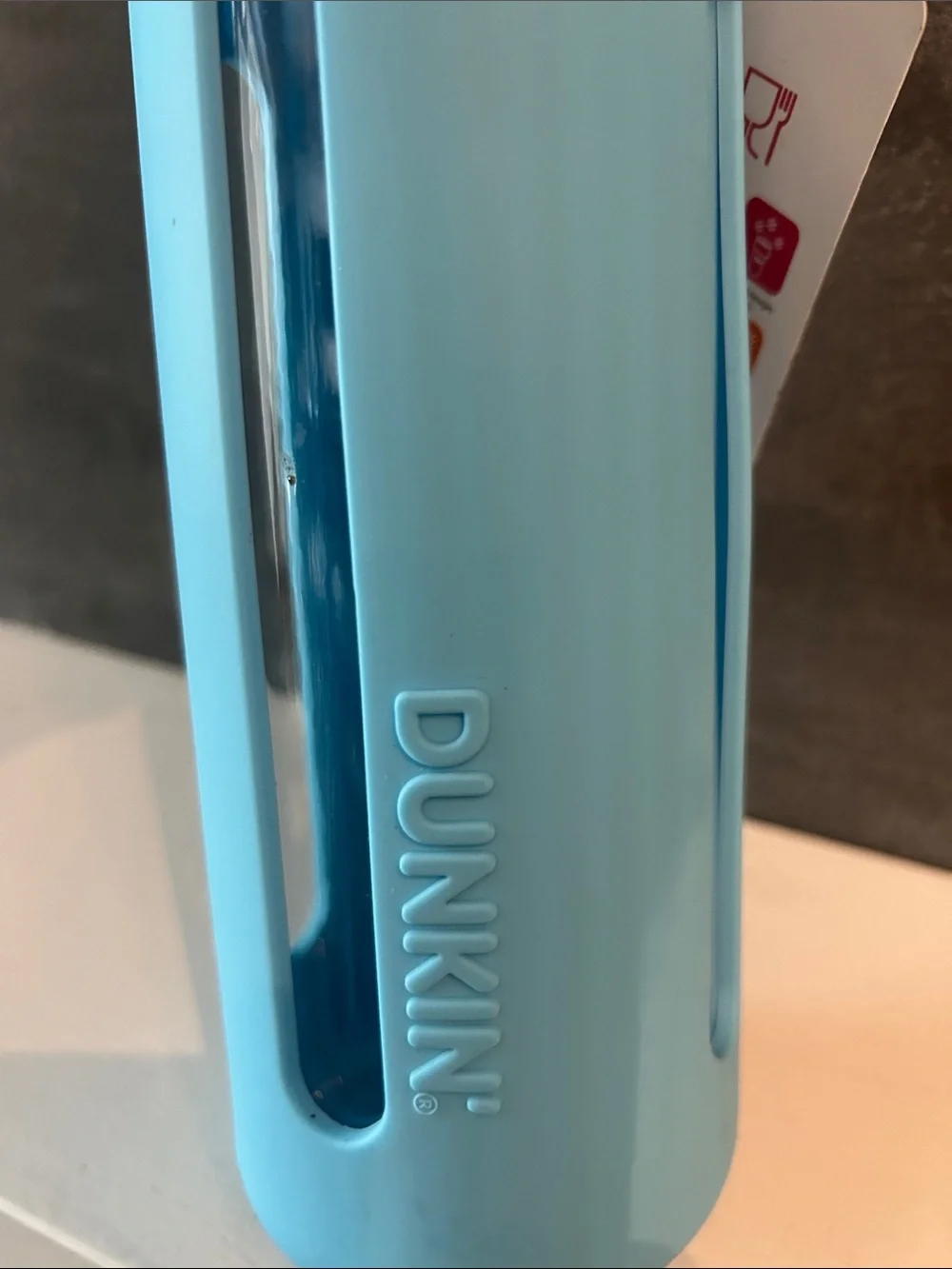 Dunkin Blue Reusable Water Bottle - Leak-Resistant Travel Bottle 24oz.